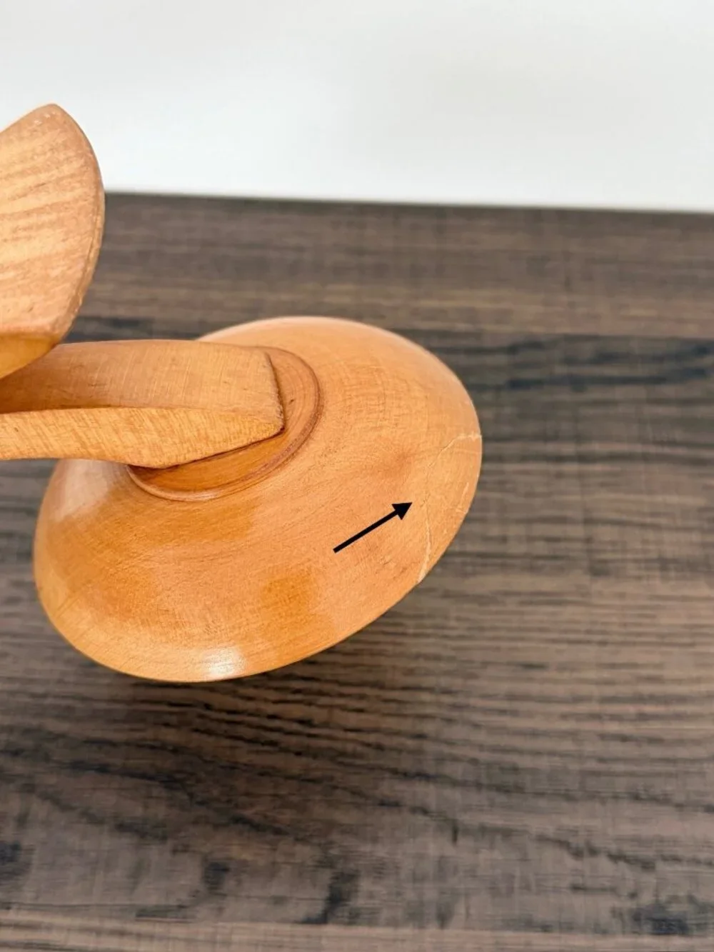 Vintage MCM‎ Wood Double Candle Holder Rotating Base Scandinavian Danish Modern